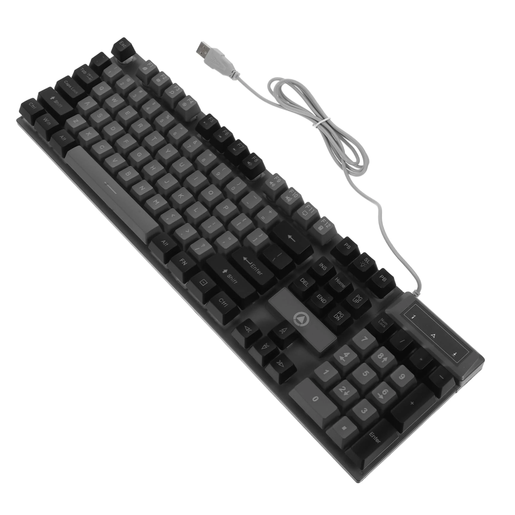UKCOCO Gaming Keyboard 104-key Wired Rgb Backlit Usb Computer Game Hardware for Pc and Office Use Gray-black Dual Color Mechanical Feel Anti-ghosting