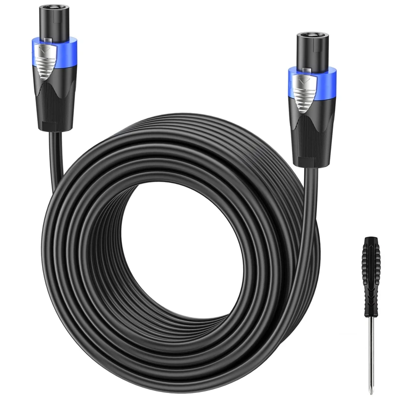 GCTBL 50M Speakon Cable Audio Amplifier Speakon to Speakon Speaker Cable Male To Male DJ/PA Loudspeaker Cable with Twist Lock