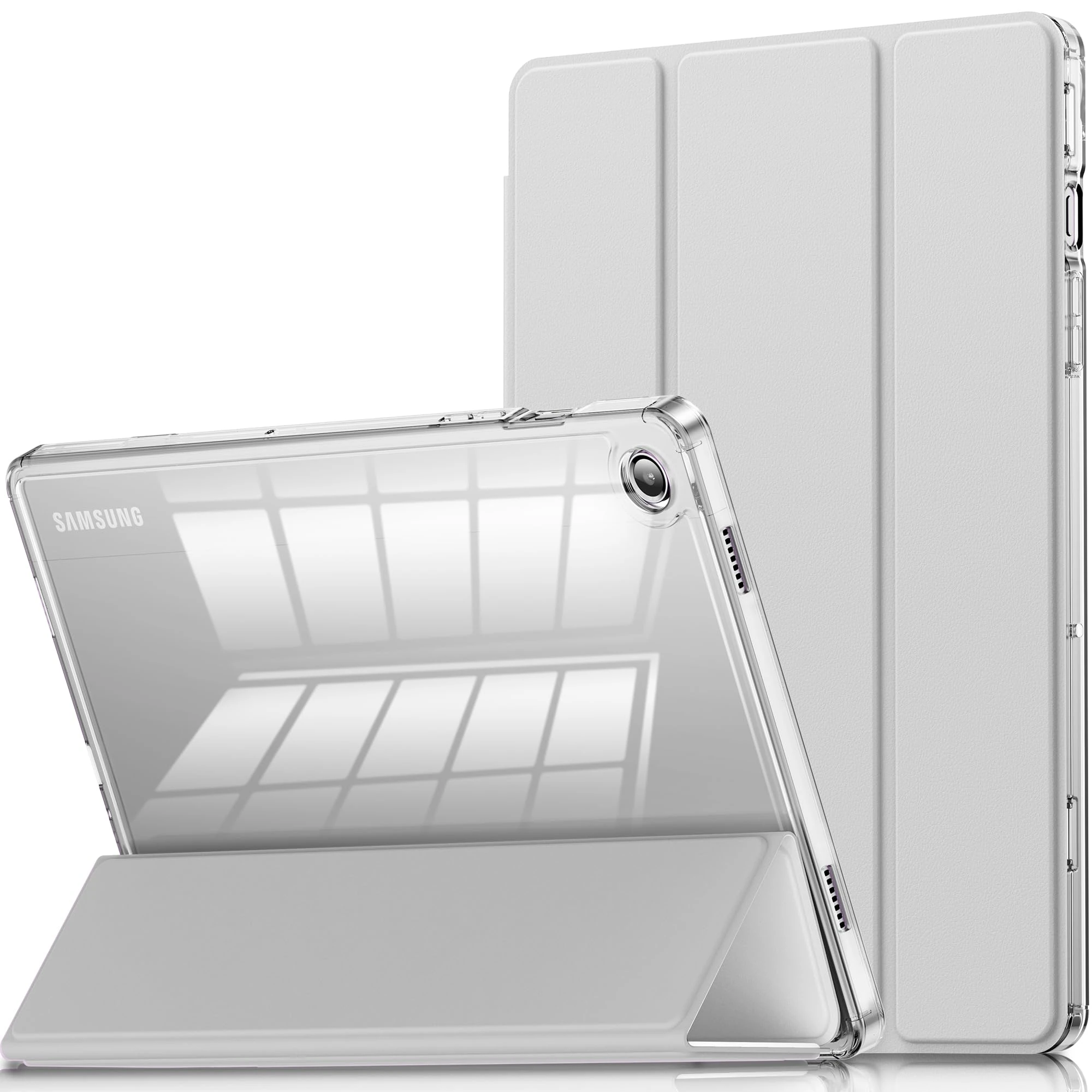 NFILAND Case for Galaxy Tab A9 Plus 5G, Slim Stand Crystal Clear Protective Smart Cover for Samsung Galaxy Tablet A9+/A9 Plus 11 Inch 2023 Model (SM-X210/X216/X218)[Auto Wake/Sleep] (Silver)
