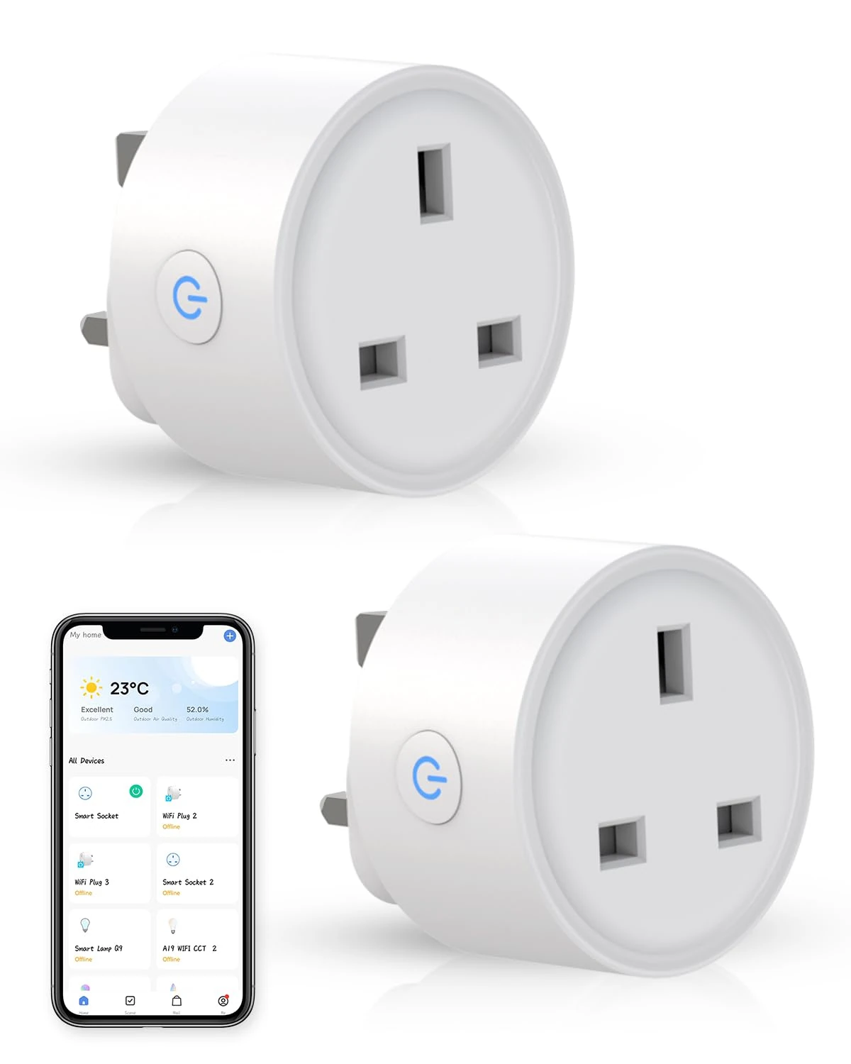 Smart Plug, WiFi Smart Outlet Compatible with Alexa & Google Home, AvatarControls App Voice Control with Timer, Mini Smart Alexa Socket, WiFi Smart Socket for Home Automation, No Hub Required, 2 Pack