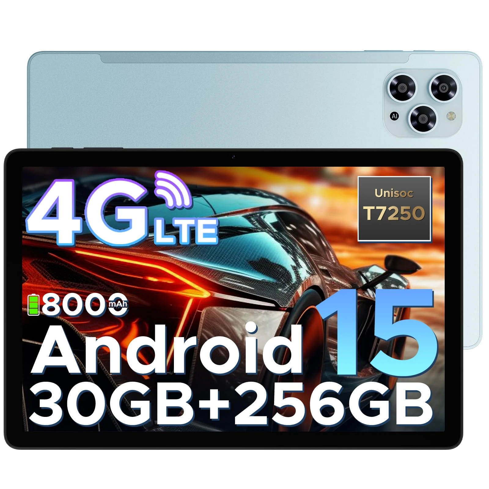 DOOGEE TAB G6 Tablet 11 inch Android 15 Tablets, 30GB+256GB/2TB tablet with sim card slot, 8000 mAh & T7250 Octa Core Android Tablets, 4G LTE + 2 Speaker + Widevine L1|Face ID|BT 5.0|5G WiFi|GPS