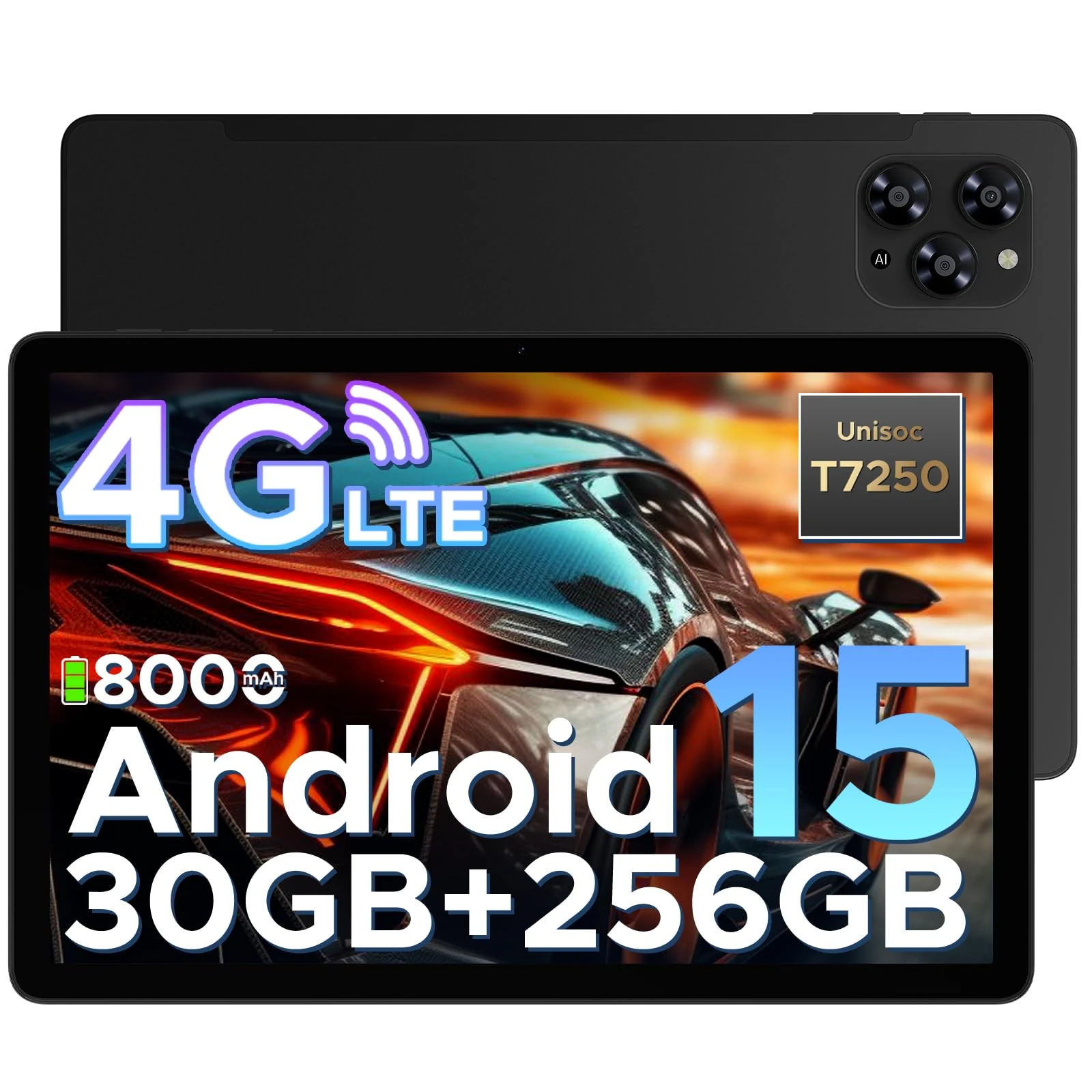 DOOGEE TAB G6 Tablet 11 inch Android 15 Tablets, 30GB+256GB/2TB tablet with sim card slot, 8000 mAh & T7250 Octa Core Android Tablets, 4G LTE + 2 Speaker + Widevine L1|Face ID|BT 5.0|5G WiFi|GPS
