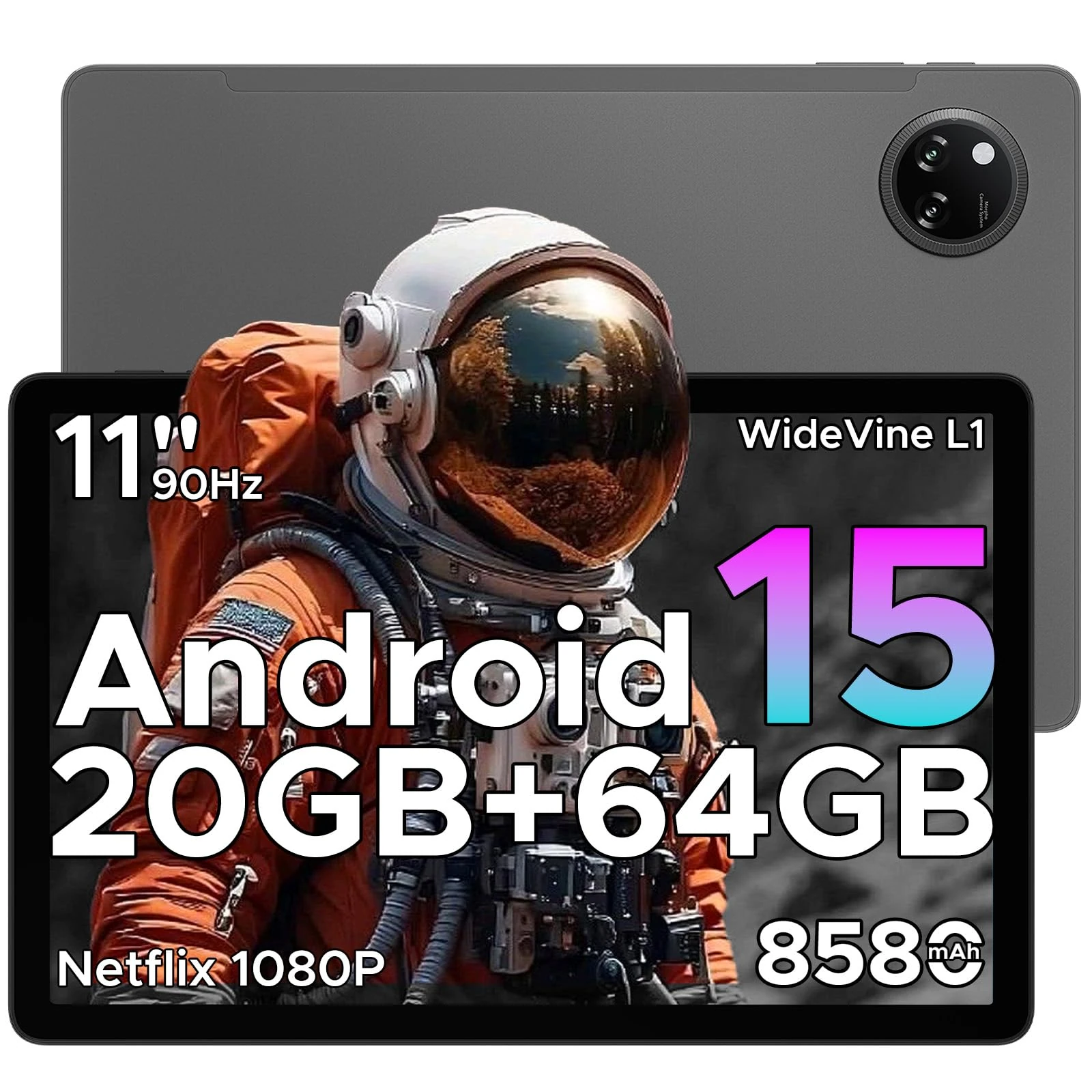 DOOGEE TAB A9+ Newest 2025 Android 15 Tablet, 8580mAh 11 Inch Tablet, T7200 Octa Core Android Tablets & 20GB+64GB/2TB LPDDR4X, 13MP+5MP, 2 Speaker+Widevine L1|Face ID|BT 5.0|5G WiFi|GPS|FM|OTG