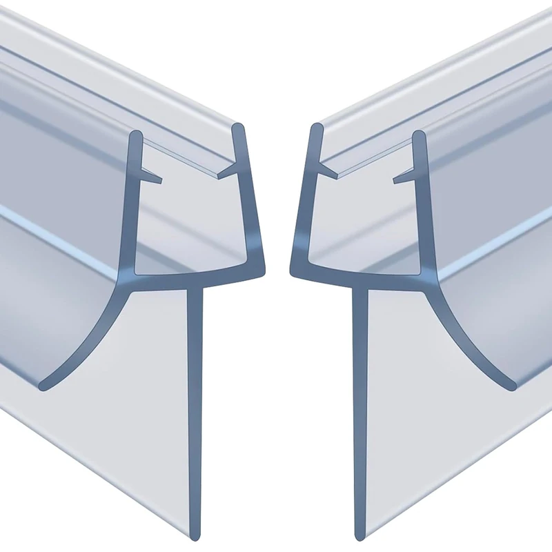 NIAWECAN Shower Screen Seal Strip, 2 Pcs Clear Shower Door Seal Strip for 4-6mm Glass, Adjustable Shower Glass Seal Strip Covers up to 20mm Gap, Replacement Shower Seal with 90cm Length (Straight)