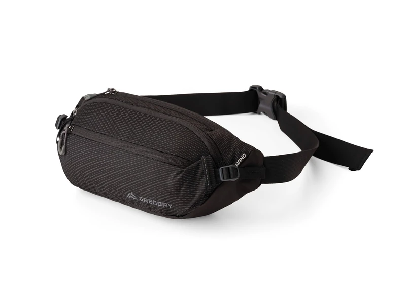 Gregory Essential Hiking - Nano Waistpack, 33 cm, 4 L, 0.18 Kg, Hiking Belt Bag, Multiple zippered pockets, Padded comfortable fit, Black (Optic Black) - Image 1