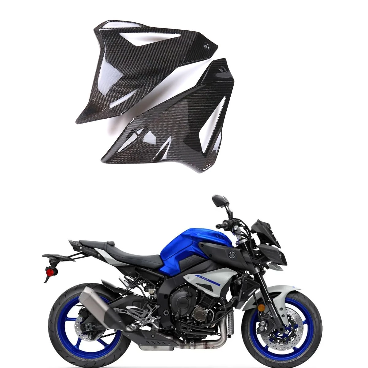 100% 3k Carbon Fiber Tank Side Panels Motorcycle Parts Body Fairing Kit For Y-AMAHA MT10 FZ10 2015 2016 2017 2018 2019 2020 2021