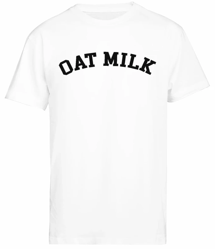 Oat Milk Urban Outfitters Aesthetic White Short Sleeve T-Shirt for Men, white us, L