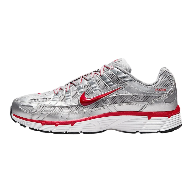 NIKE CD6404-024 P-6000 Men Metallic Silver/Gym RED-FLT Silver UK 9.5