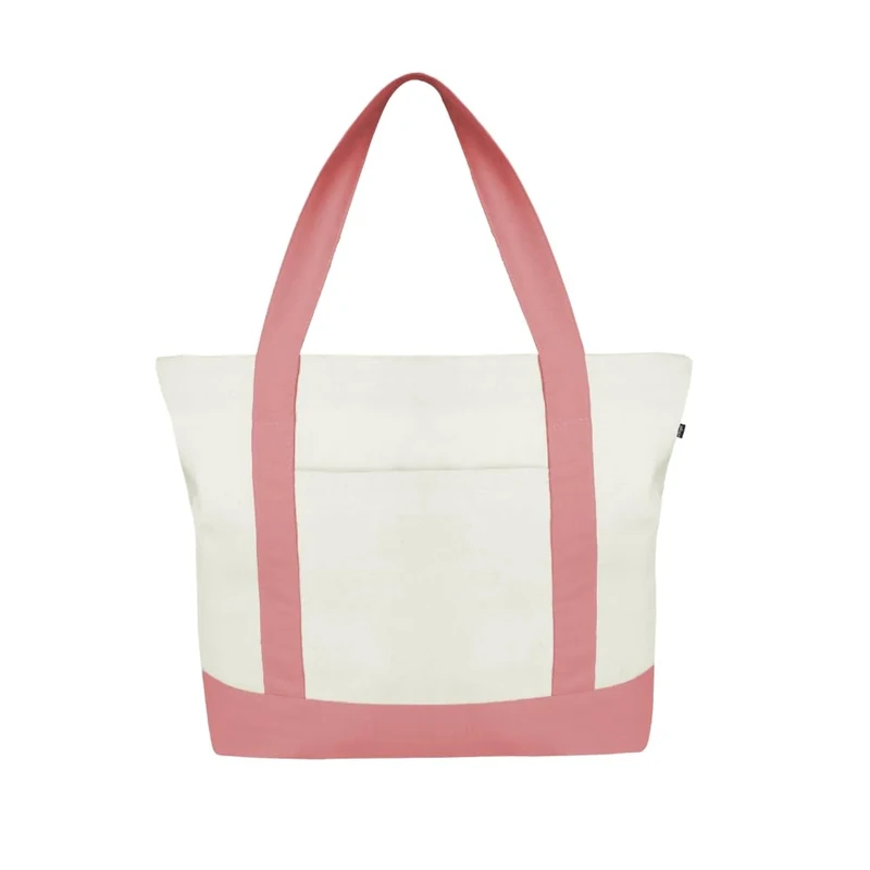 Ecoright Große Canvas Tote Bag Für Frauen Mit Reißverschluss & Innentasche, 100% Bio-baumwolle Reisenthel Shopper(Pack of 5)