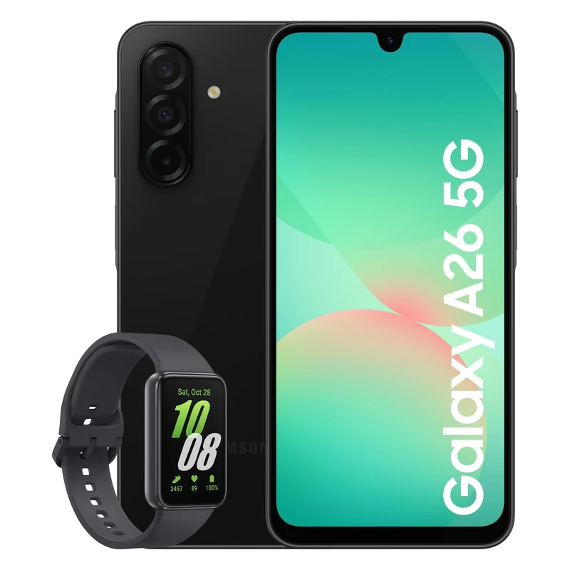Samsung Galaxy A26 5G Smartphone, Awesome Intelligence, 8GB Memory, 256GB Storage, 50MP Camera, Black Galaxy Buds3, Grey (UK Version)