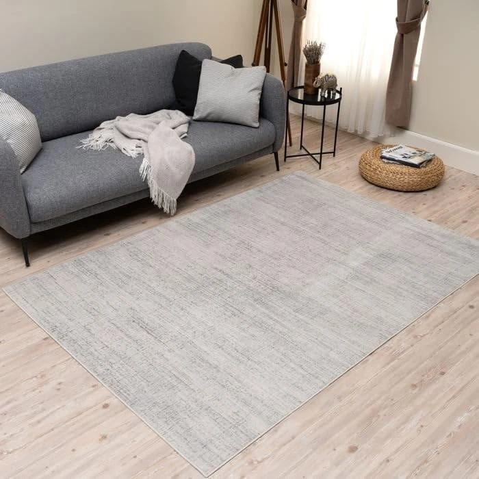 THE RUGS Montana Rug - Modern & Vintage Low Pile Area Rugs Living room, Bedroom, Kitchen, Soft Low Pile, Pet-Friendly, Easy to Clean [Abstract Cream, 120x170 cm]