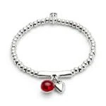 UNO DE 50 Bracelet in Alloy of Metal Plated in Silver of Sterling and Lens of Murano Red Min Perimeter 15,7
