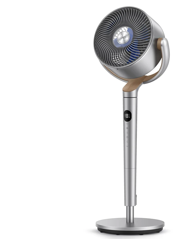 DREO 20dB Ultra Quiet Floor Standing Fan, 120° Horizontal & 120° Vertical Omni Cooling Circulator, 90ft Long Range DC Fan with Remote, 35-40" Height Adjustable, 8 Speeds, 3 Modes, 8H Timer for Indoor