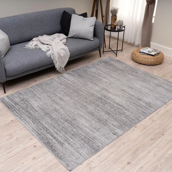 THE RUGS Montana Rug - Modern & Vintage Low Pile Area Rugs Living room, Bedroom, Kitchen, Soft Low Pile, Pet-Friendly, Easy to Clean [Abstract Grey, 120x170 cm]