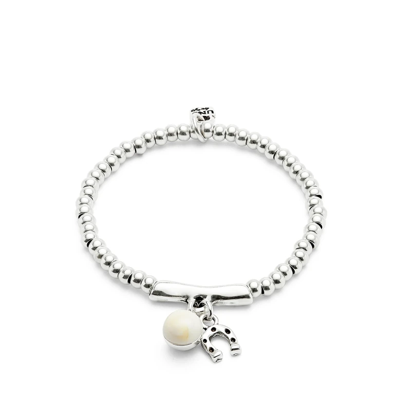 UNO DE 50 Bracelet in Alloy of Metal Plated in Silver of Sterling and Lens of Murano Ivory Min Perimeter 15,7 Max Perimeter 17