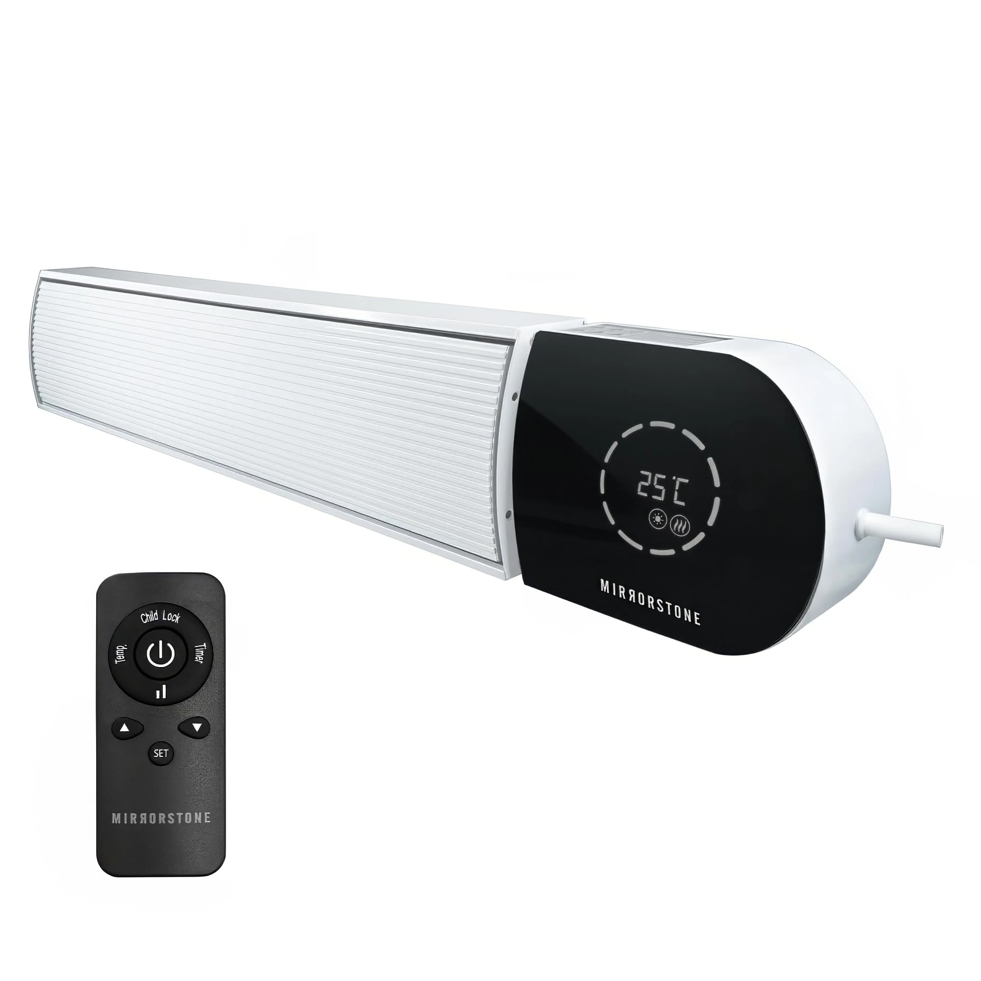 Ionis 2400W White Wi-Fi Remote Controllable Infrared Bar Heater