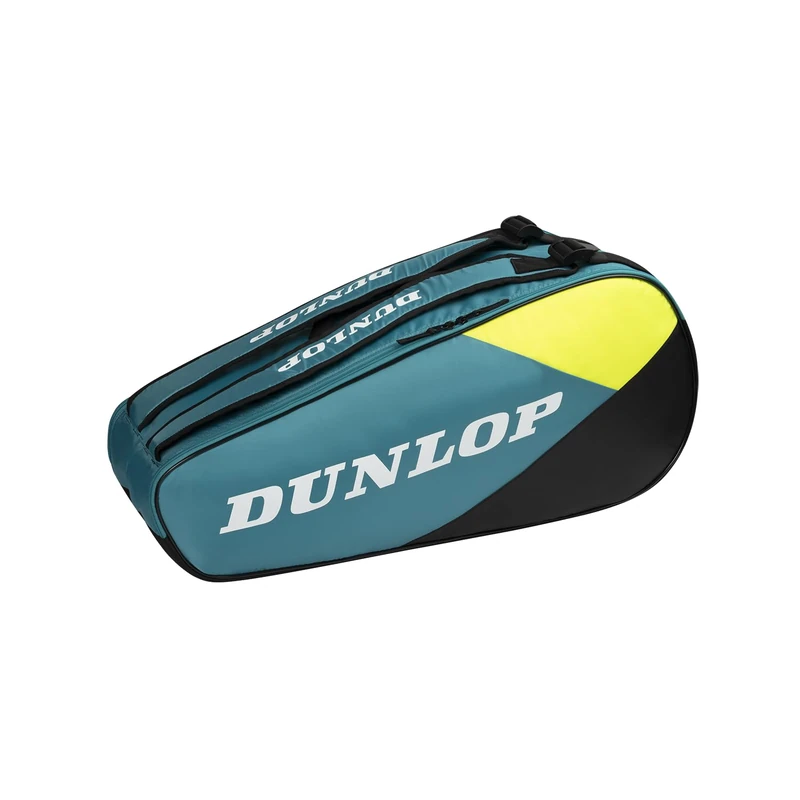DUNLOP SX-Club 6 Racket Bag, Teal, Black, Yellow