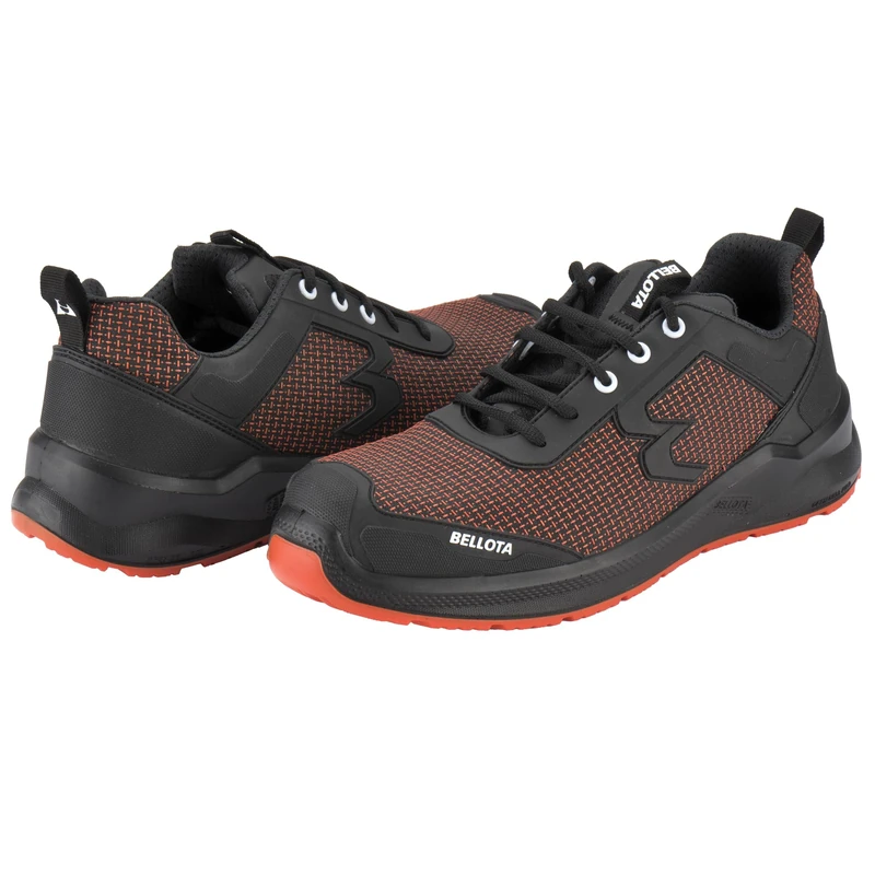 Bellota Run Safety Shoe, Construction Shoes Unisex Adult, Black-Orange, 40 EU, Black Orange, 8 UK