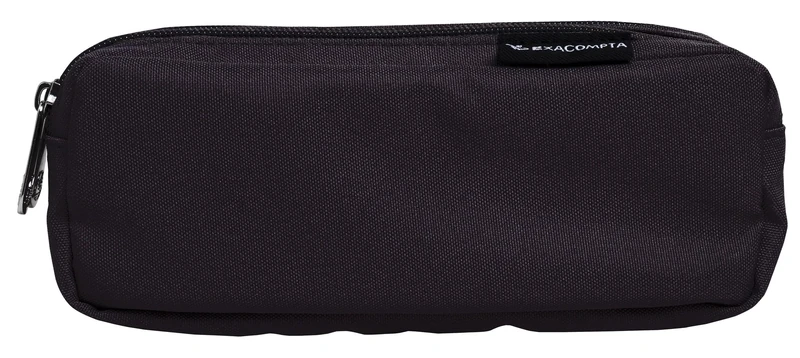 EXACOMPTA - Ref 52750E - Box of 6 Double Rectangle Pencil Cases - Two Compartments - Fully Lined - Recycled Pet Waste - for Pencils, Pens - Black - Image 1