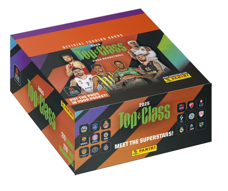 2024/25 Turkish Airlines EUROLEAGUE PANINI Top Class Official Card Collection Box of 24 Sleeves (8 Cards per Pouch)
