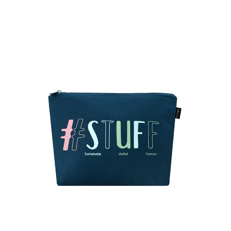 Eco Right Canvas Cosmetic Bag: Travel Makeup Pouch for Women & Girls, Zipper Purse Organizer, Stylish Canvas Cotton Aesthetic, Large Capacity, Toiletry Storage, Purse-Friendly(Pack of 10)