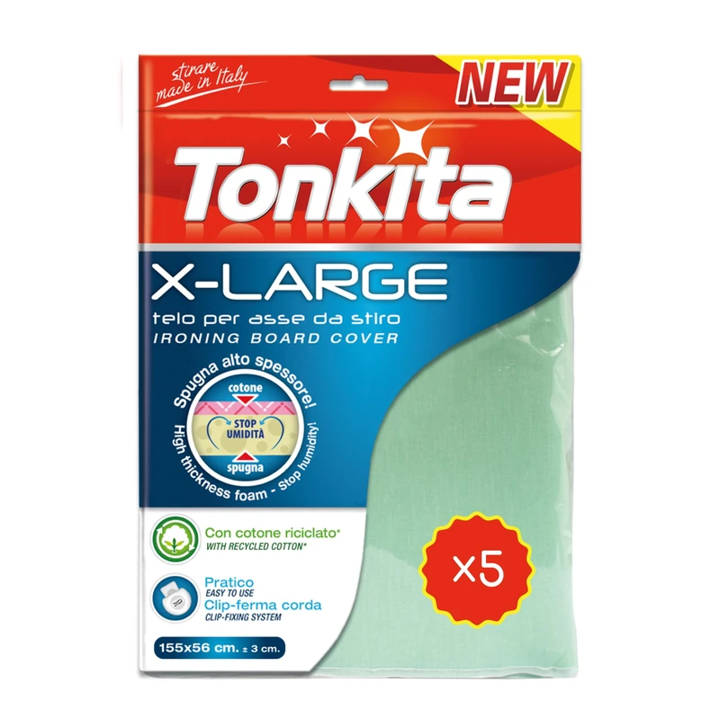 Tonkita Ironing Towel, Cotton Sponge, Various, 5 Confezioni