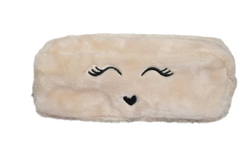 EXACOMPTA - Ref 52840E - Box of 20 Rectangular Fur Pencil Cases - Synthetic Fur - Lined with Polyester - XL Shape Rectangle - Size 22.5 x 7.5 cm - Colours Blue, Ivory, Purple, Pink