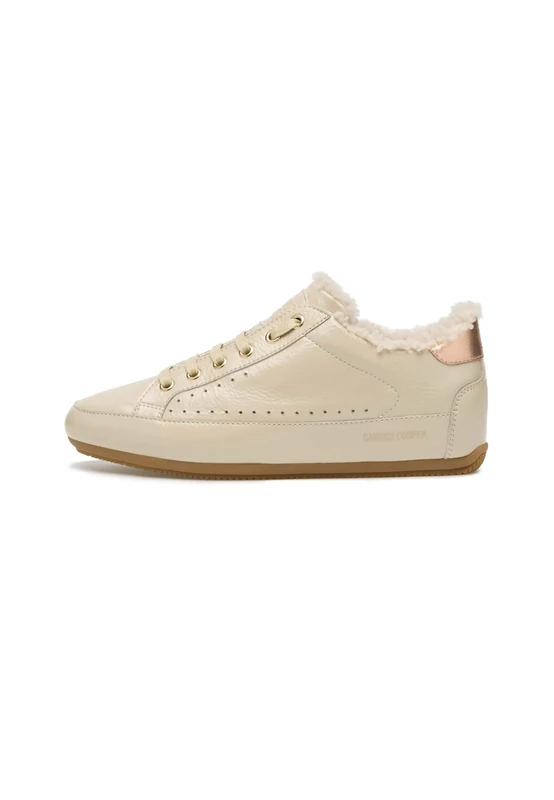 Candice Cooper Dafne Fur Crackled Patent Leather Ecru', Women's Lace-Up Shoes, 6.5 UK, Ivory (RAL 1013), 6.5 UK