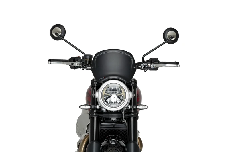 Puig 22223J Front Plate - Retro Design and Racing Look, Matte Black