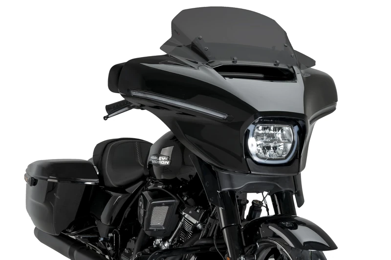 Puig 22110F High-Road Touring Windscreen - Aerodynamic Protection and Comfort on the Road, Dark Smoked