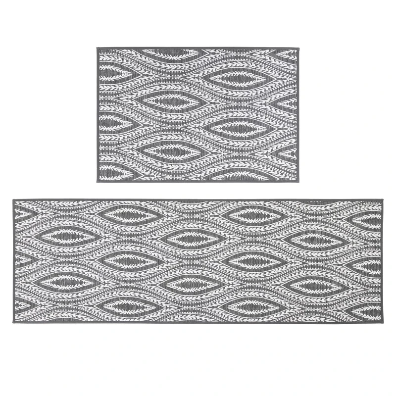 JVL Harmony Machine Washable Entrance Doormat and Runner Set - Eyes - Image 1