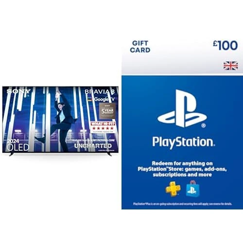 Sony BRAVIA 8 OLED, K55XR80, 55 Inch + £100 PlayStation Store Gift Card | PSN UK Account