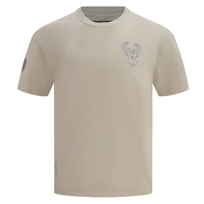 Pro Standard Mens NBA Milwaukee Bucks Neutral Short Sleeve Tee Taupe 2XL