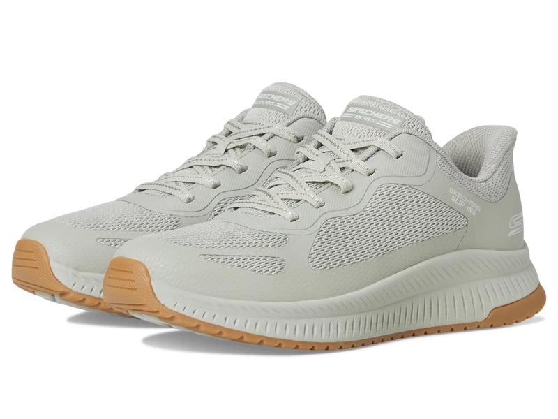 Skechers Women's Hands Free Slip-ins: Bobs Squad 4-Staple Look Sneaker, Olive, 6 UK