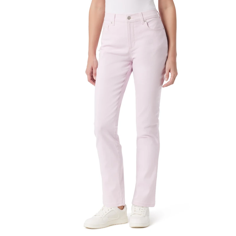 Gloria Vanderbilt Women's Amanda Classic High Rise Tapered Jean Standard, Soft Peony, 12