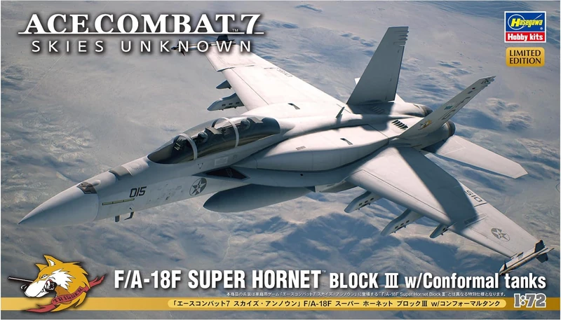 Hasegawa Ace Combat 7 Skies Unknown F/A-18F Super Hornet Block Iii W 652444-1/72 Scale 1:72