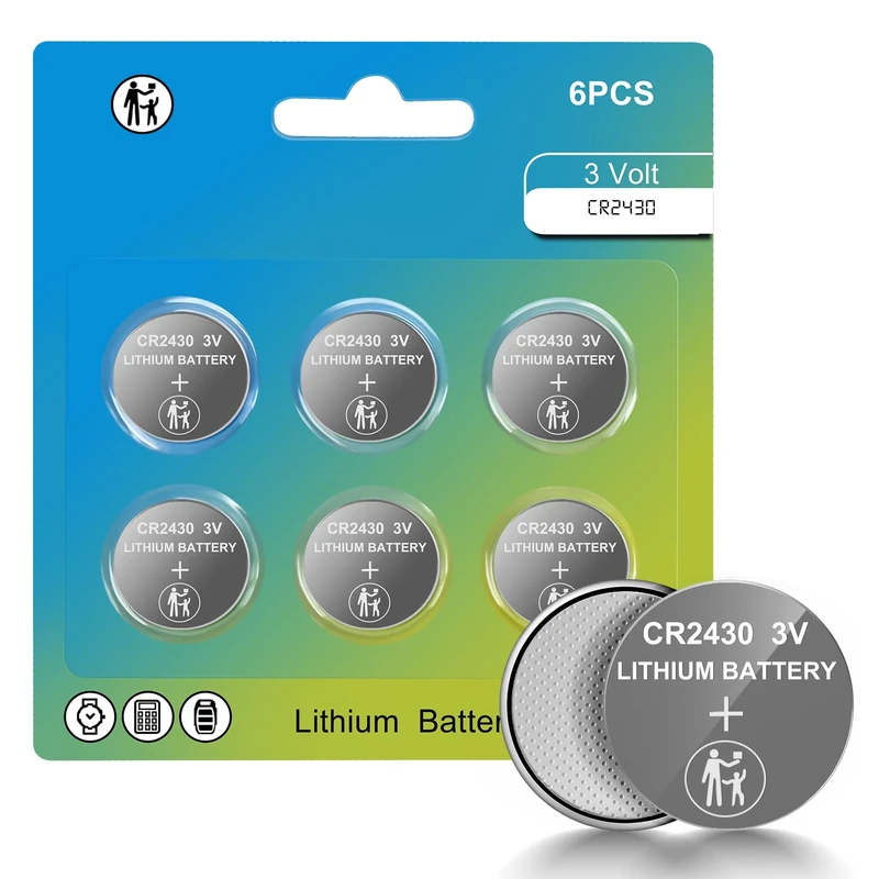 CR2430 3V Batteries,CR 2430 3 Volt Coin Button Cell Lithium Battery for Volvo Key Fob, Car Remote,Watch, Calculator（6pcs）