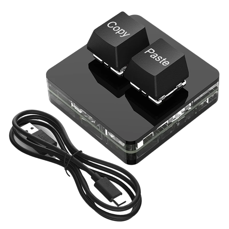 Ergonomic Two Mechanical Gaming Keyboard Small USB Programmable Keypad Color Backlit Designer