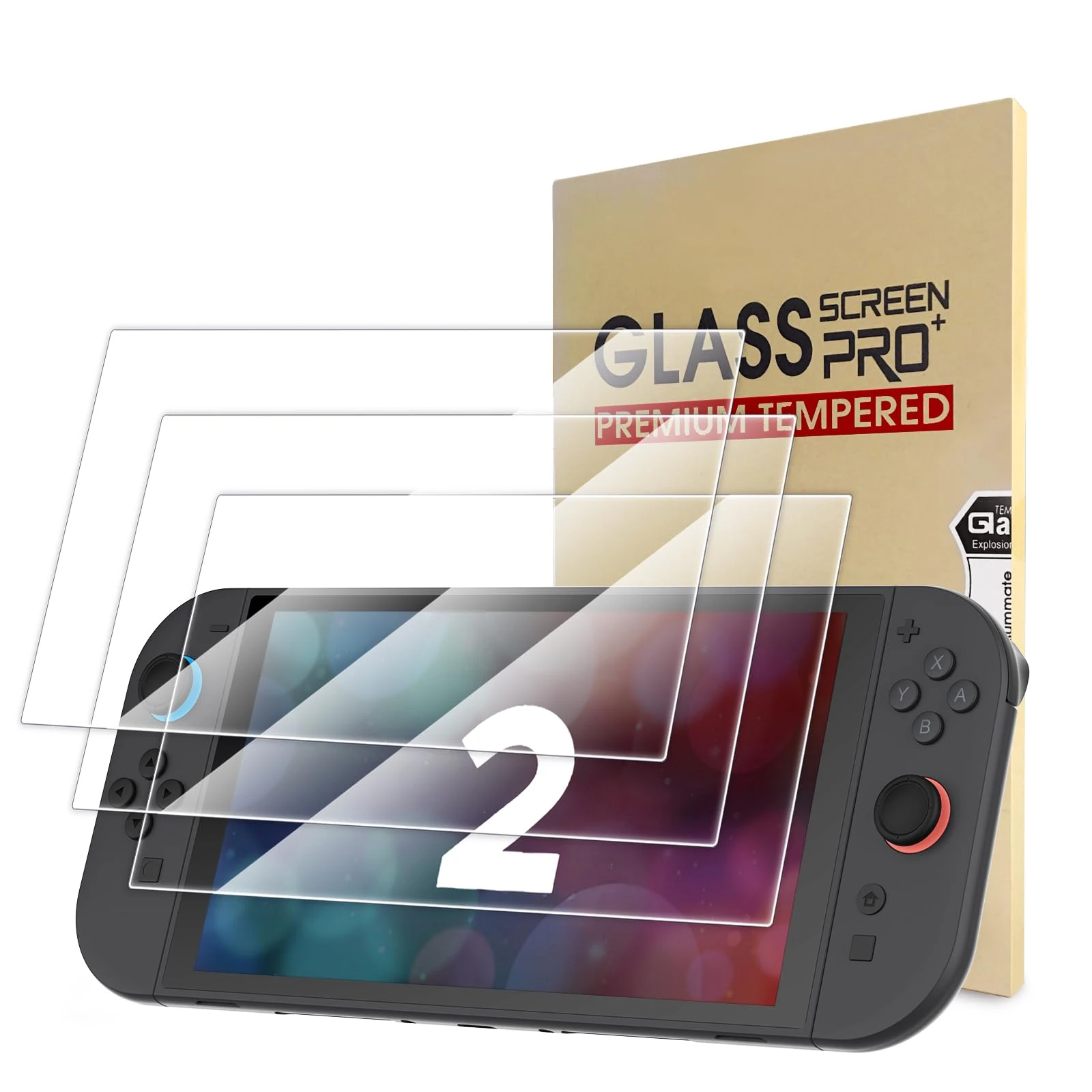 Bighan 3 Pack Screen Protector Compatible with Nintendo Switch 2, Tempered Glass Film Screen Protector Compatible with Switch 2 Anti-Bubble