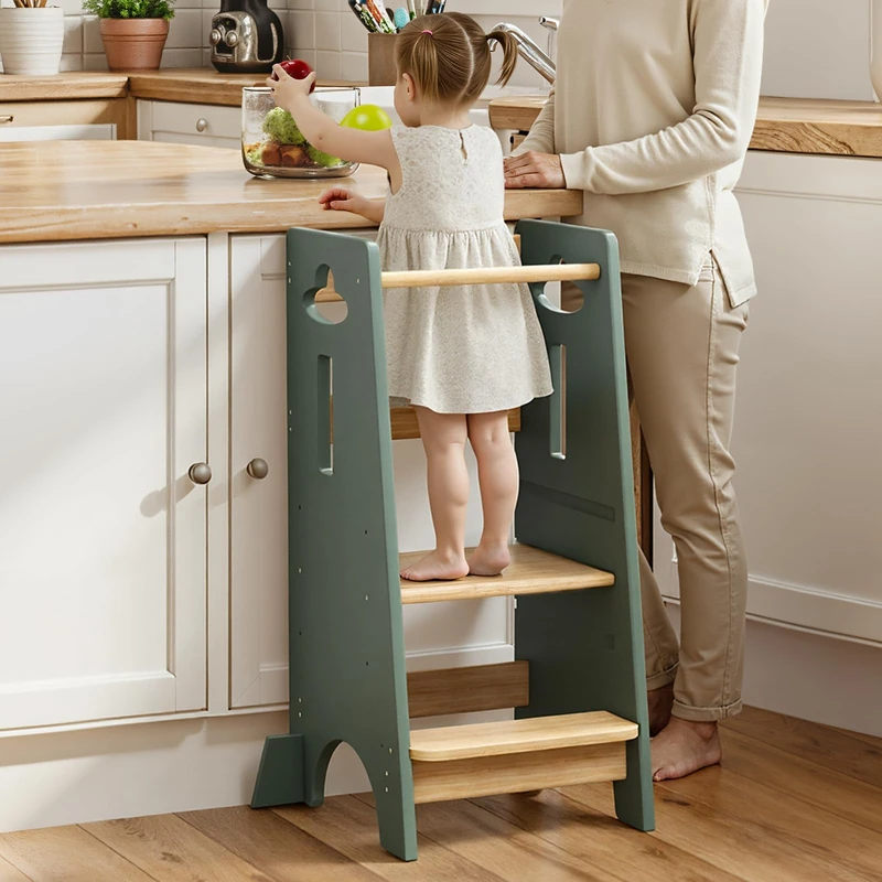 COSYLAND Toddler Kitchen Tower - 3-Level Adjustable Step Stool