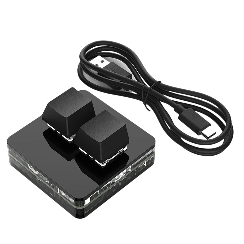 Ergonomic Two Mechanical Gaming Keyboard Small USB Programmable Keypad Color Backlit Designer