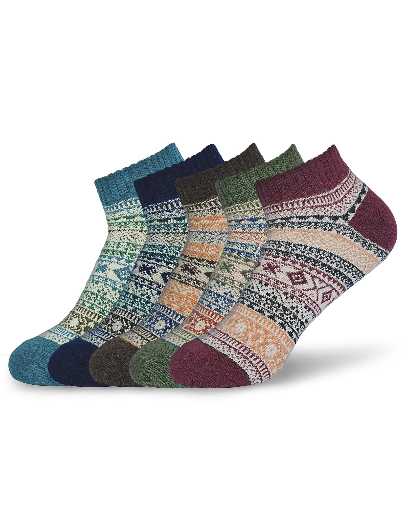 Men’s Winter Socks Crew Cabin Warm Thick Knit Cozy Soft Casual Vintage Winter Wool Cotton Athletic Casual Gifts Man Sock, Short5pairs, One Size