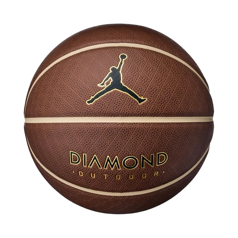 Nike Jordan Diamond Outdoor Basketball 8P - Robust Street Basketball Ball - Outdoor Training Basketball - Delivered Deflated, Lotus/Sesame/Metallic Gold/Black, 7