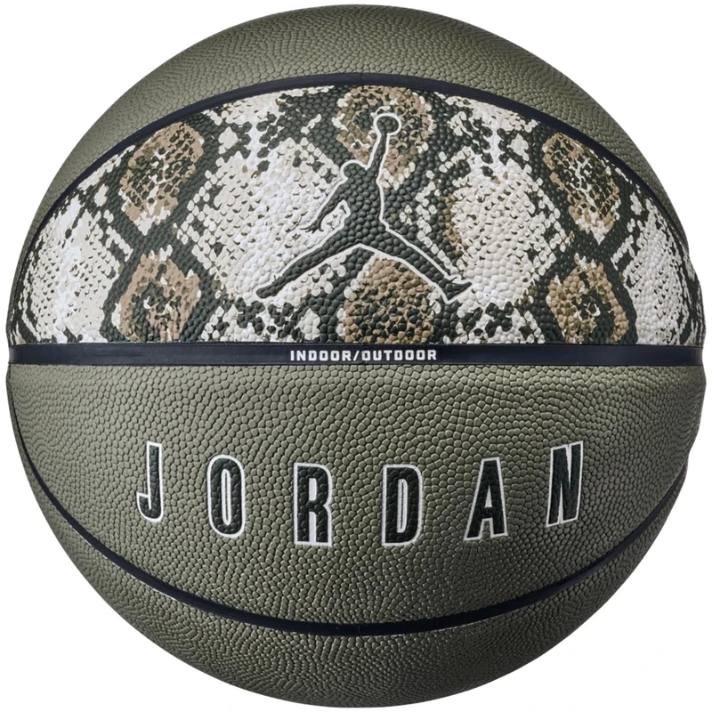 Nike Jordan Ultimate 2.0 Basketball 8P Graphic – Indoor/Outdoor Basketball with Graphic Design – Training Basketball – Delivered Deflated, Medium Olive/Black/Sail/Sequoia, 7