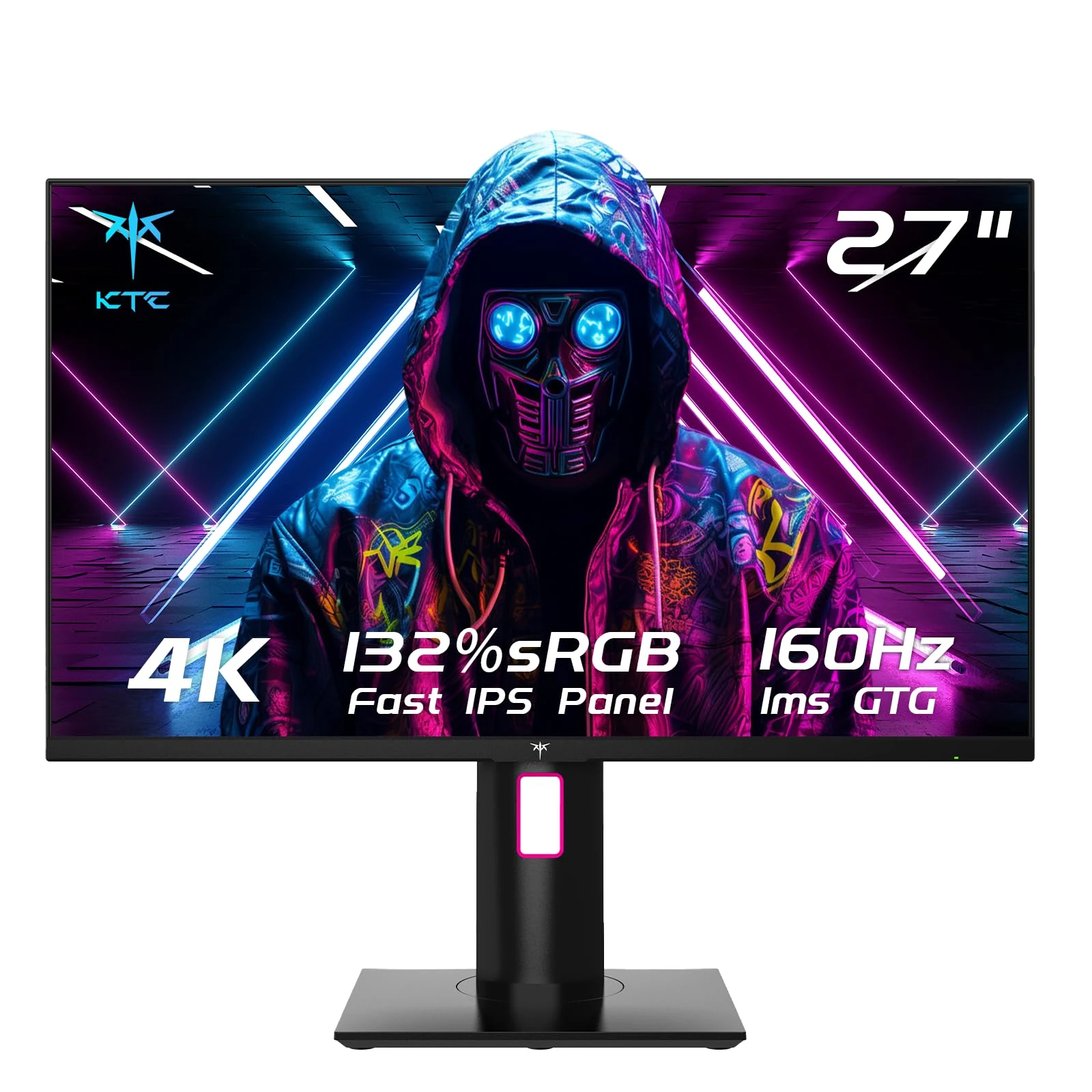 KTC 4K Gaming Monitor 160Hz | 27 Inch | UHD 3840x2160P | Fast-IPS 1ms | Adaptive Sync | HDR400 | 132% sRGB, 97.5% DCI-P3 | 400 Nits | HDMI 2.1, DP 1.4 | Adjustable Bracket | VESA Wall Mount