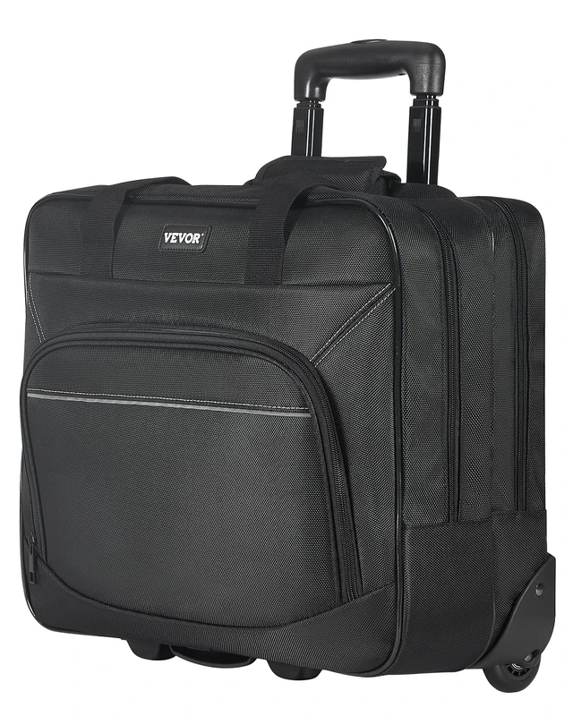 VEVOR Rolling Laptop Bag, Fits Up to 15.6 Inch Laptop, Wheeled Briefcase, Roller Computer Tote Bag with Wheels & Telescoping Handle, Laptop Case for Work Travel Business Office, Women & Men (Black) - Image 1