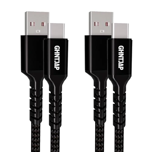 GHNTJAP USB Type C Cabe, 3.3 ft (1 m), USB A to USB C Cable, 3A Rapid Charging, QC3.0 Compatible, USB Type C Cable, Compatible with USB-C Devices such as iPhone 16, Galaxy, Pixel, Xperia, LG, Nylon