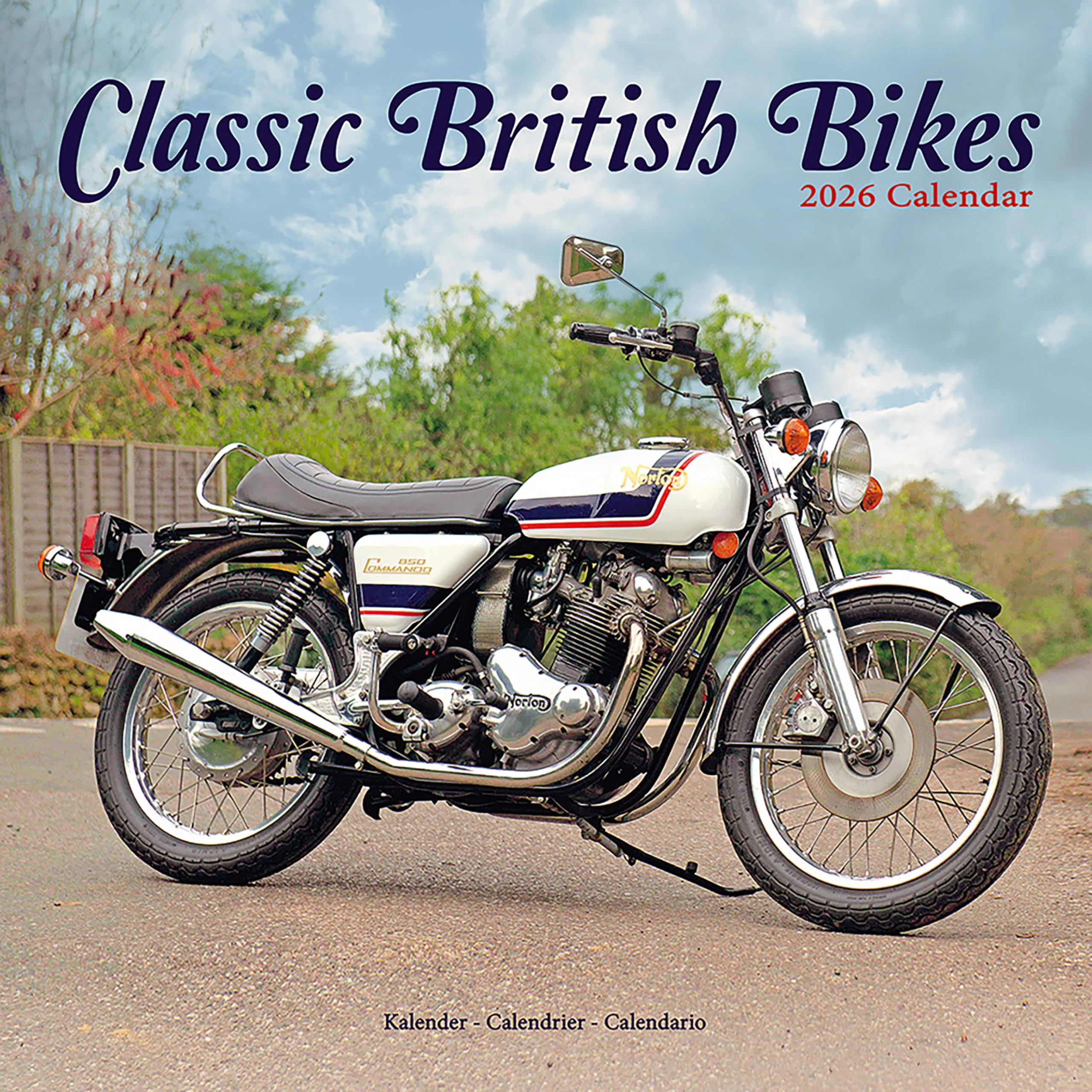 Classic British Bikes 2026 Calendar | Square Wall Calendar | Motorcycle Gift | Plastic Free Packaging | by Avonside Publishing
