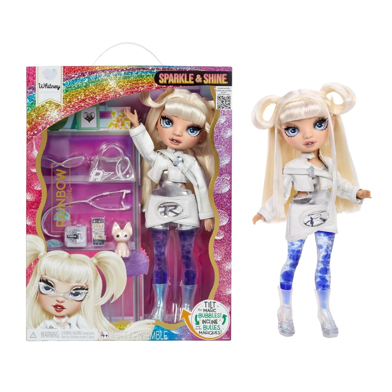 Rainbow High Sparkle & Shine Doll - Whitney - 28cm Fashion Doll with White Hair and Magic Bubbles in Legs, Colour, Style, Play, Collectable, for Children Ages 4 to 12+
