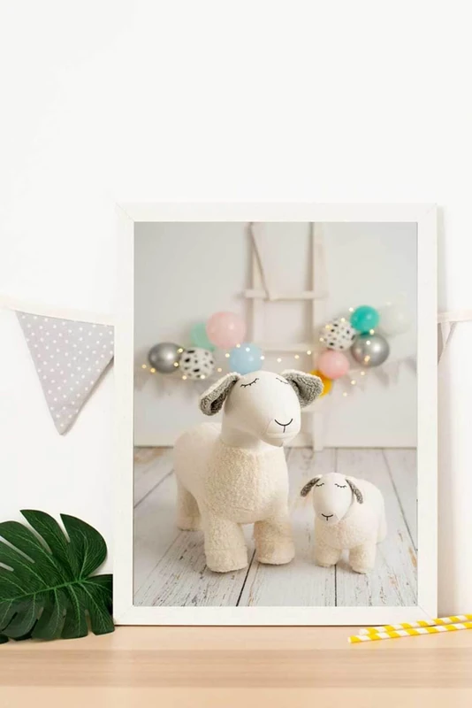 AlexandreHouse Cuadro Infantil Photography Familia Ovejas Blancas